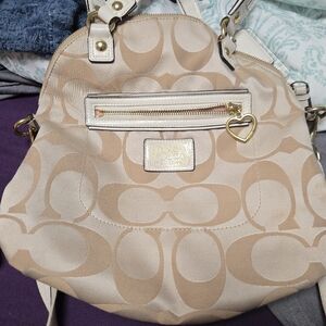 Coach Bag With Silky Like Material On The Outside. Beautiful Sophisicated Style